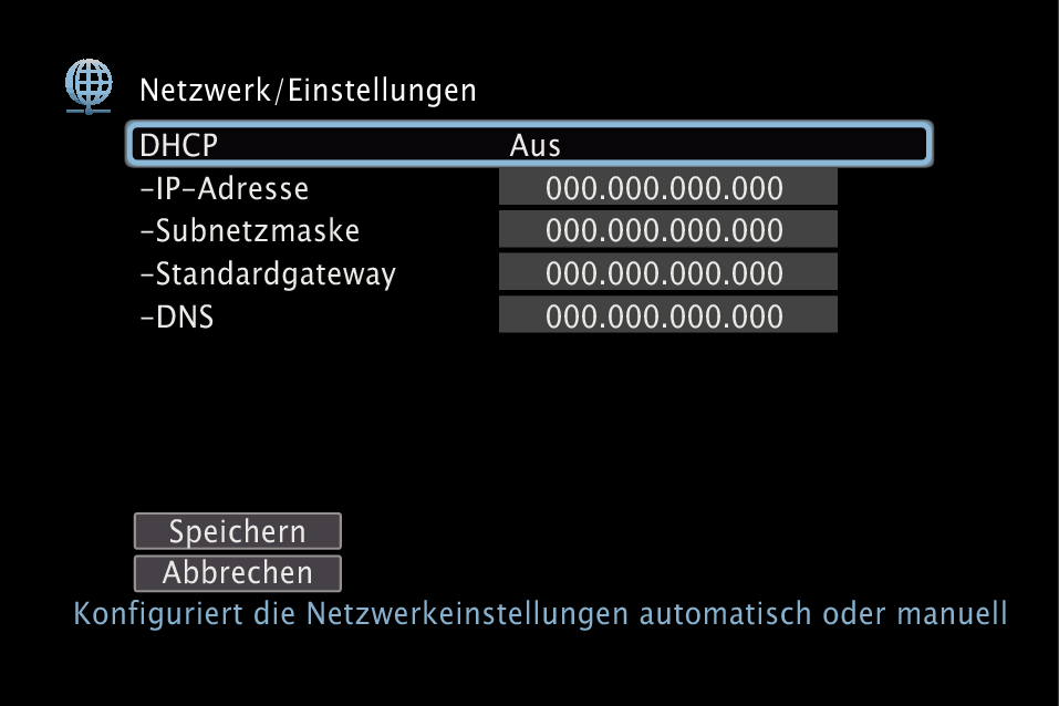 GUI NetworkSetup X4